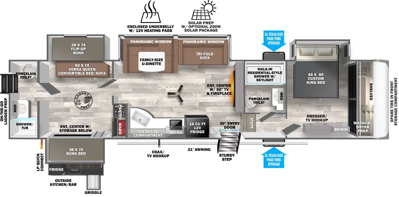 Heritage Glen Fifth Wheels 356QB Floorplan